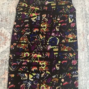 LuLaRoe Colorful Floral Pencil Skirt XS knee length unlined